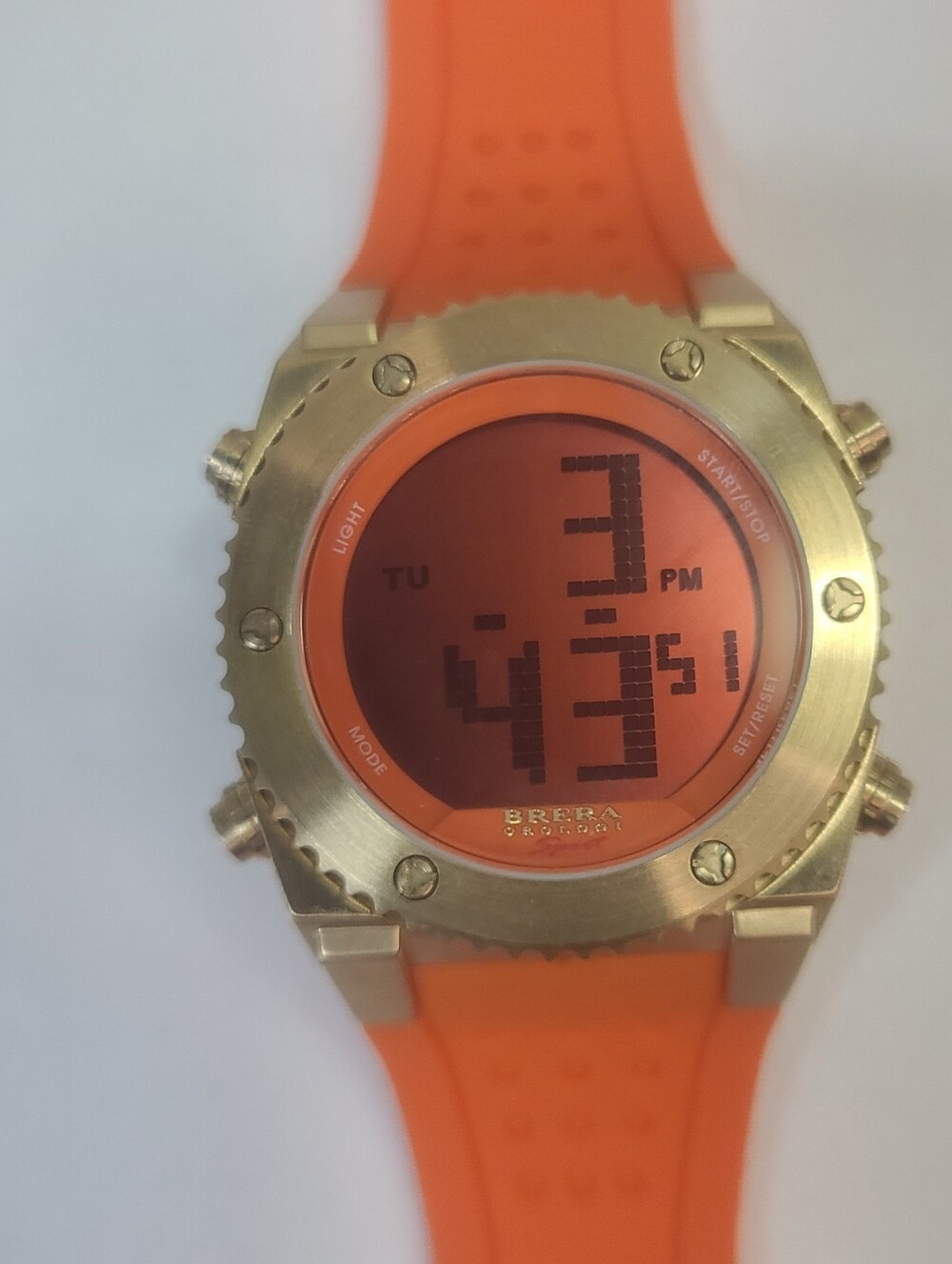 Brera Orologi Digital Sport Orange Band Watch
